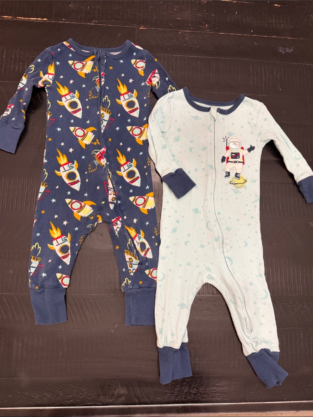 Kids Headquarters Navy & Light Blue Rocket and Astronaut Pajama Set